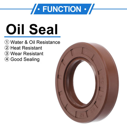 Oil seal / 2 x 35x62x12mm / seal ring FKM brown for Make Model