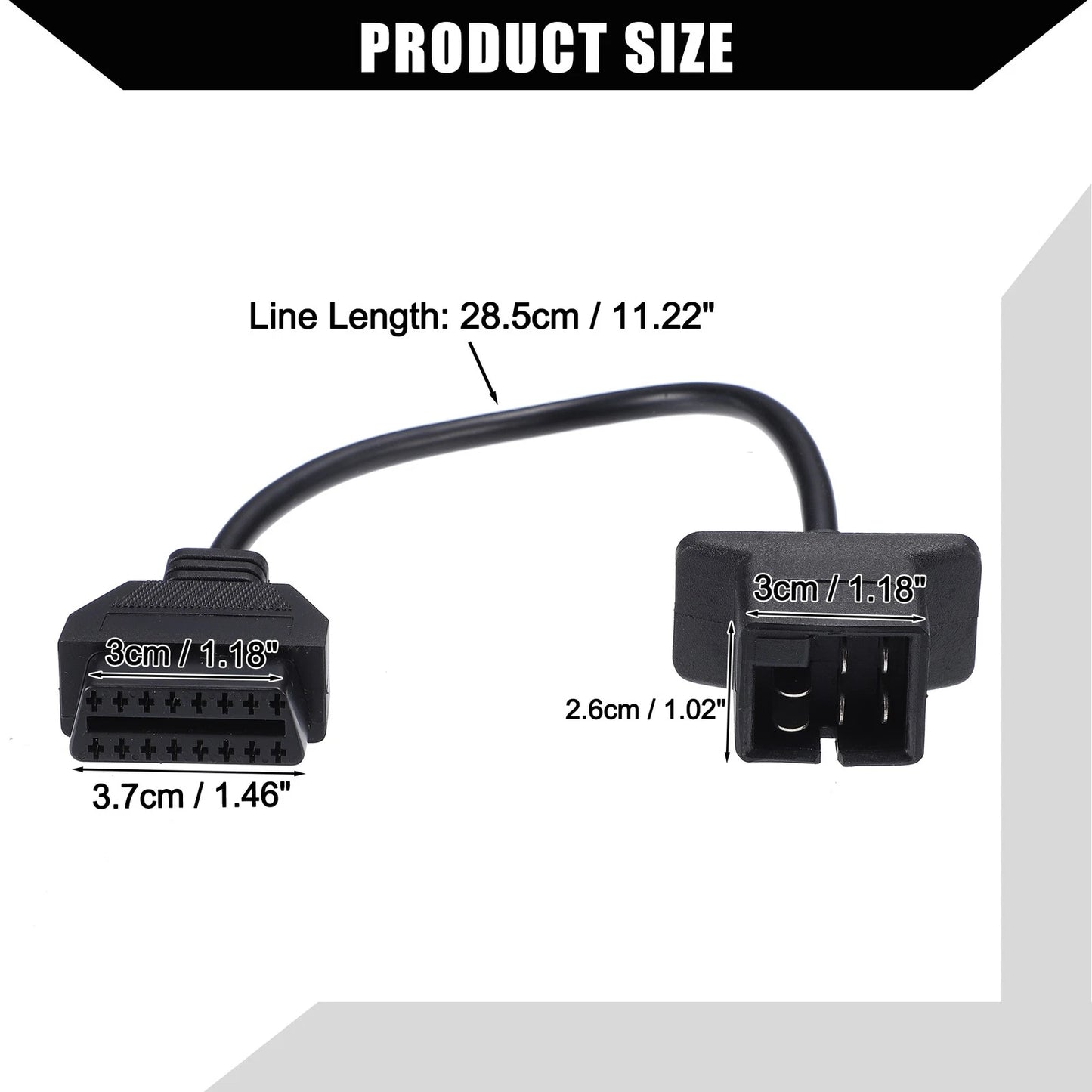 6 Pin to 16 Pin OBD2 Diagnostic Scanner Adapter Cable for Jeep (1996-2006)