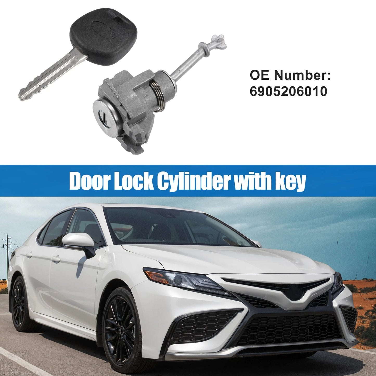 1 Set Door Lock Cylinder with Key for Toyota Camry (2002–2006)