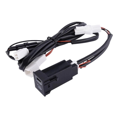 USB-C PD USB-A QC3.0 Charger Wiring Kit for Toyota RAV4 Prius C-HR (2019-2023)