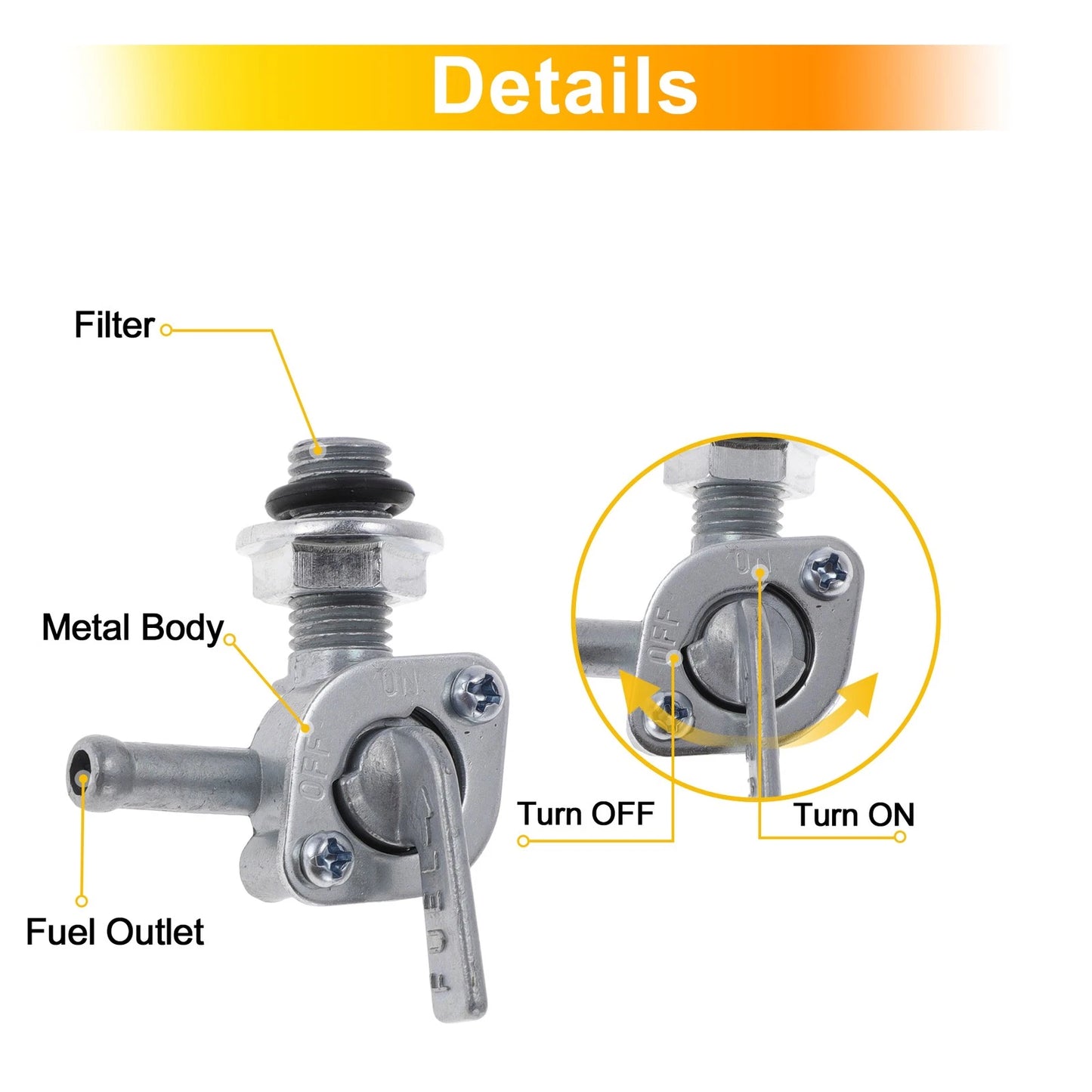 ATV Fuel Valve Petcock Gas Tank Switch for Honda 2KW 4KW 5.5hp