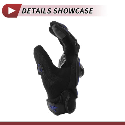 1 Pair Motorcycle Gloves Breathable Cycling XXL Black Blue Polar Fleece for Motorcycle