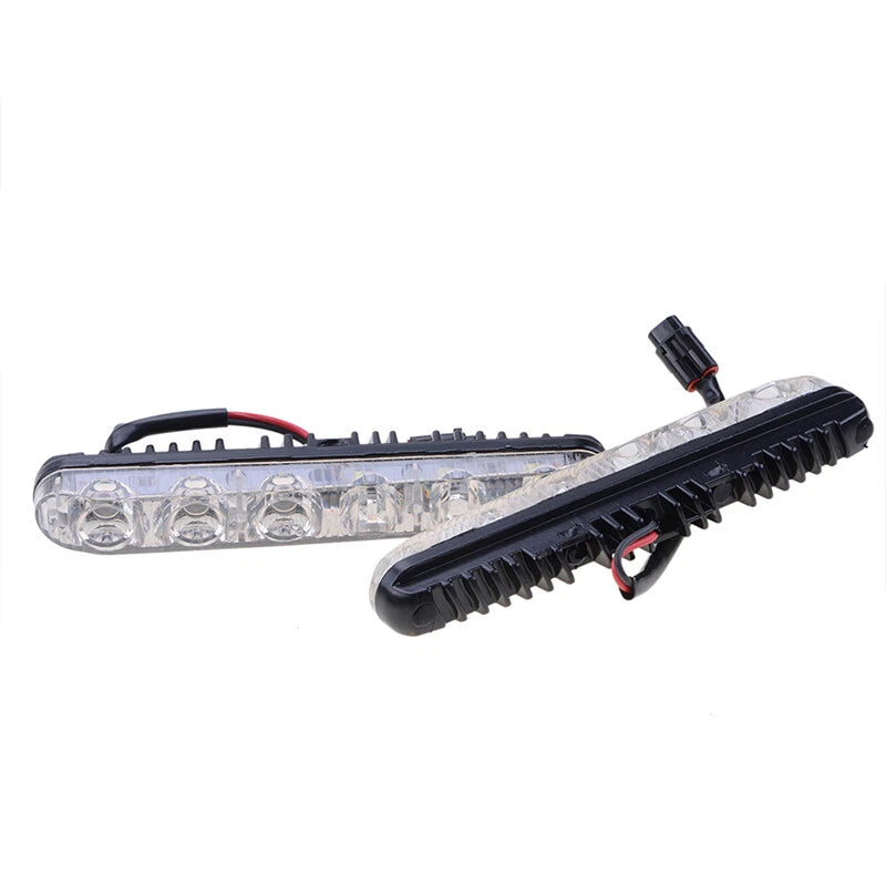 2 x 6 LED Super White High Power Car DRL Daytime Running Lights for Universal