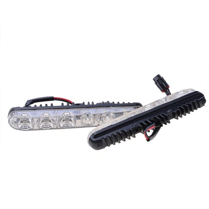 2 x 6 LED Super White High Power Car DRL Daytime Running Lights for Universal