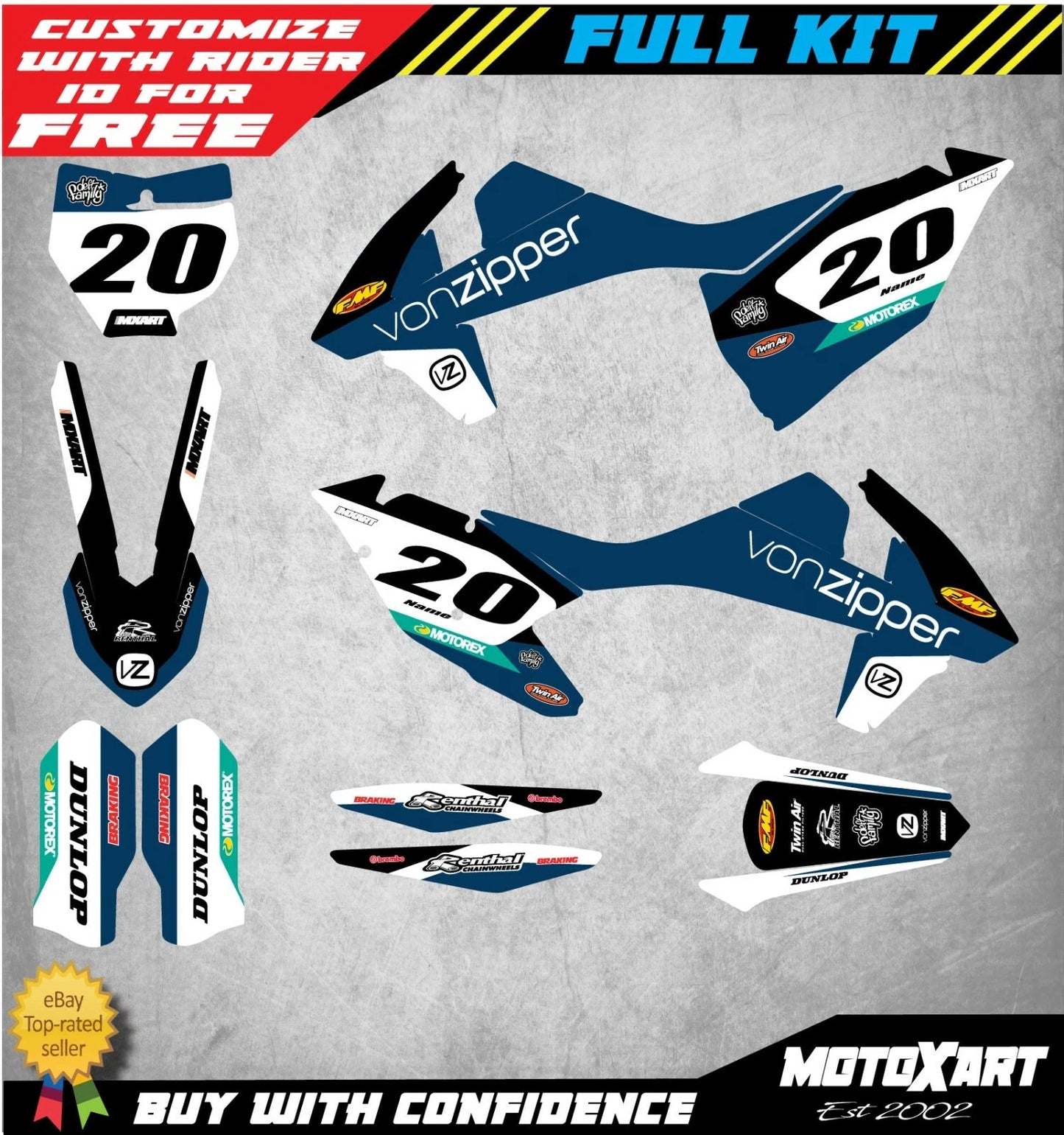 Custom Decal Kit Stickers for KTM SX 125 250 (2016-2018)