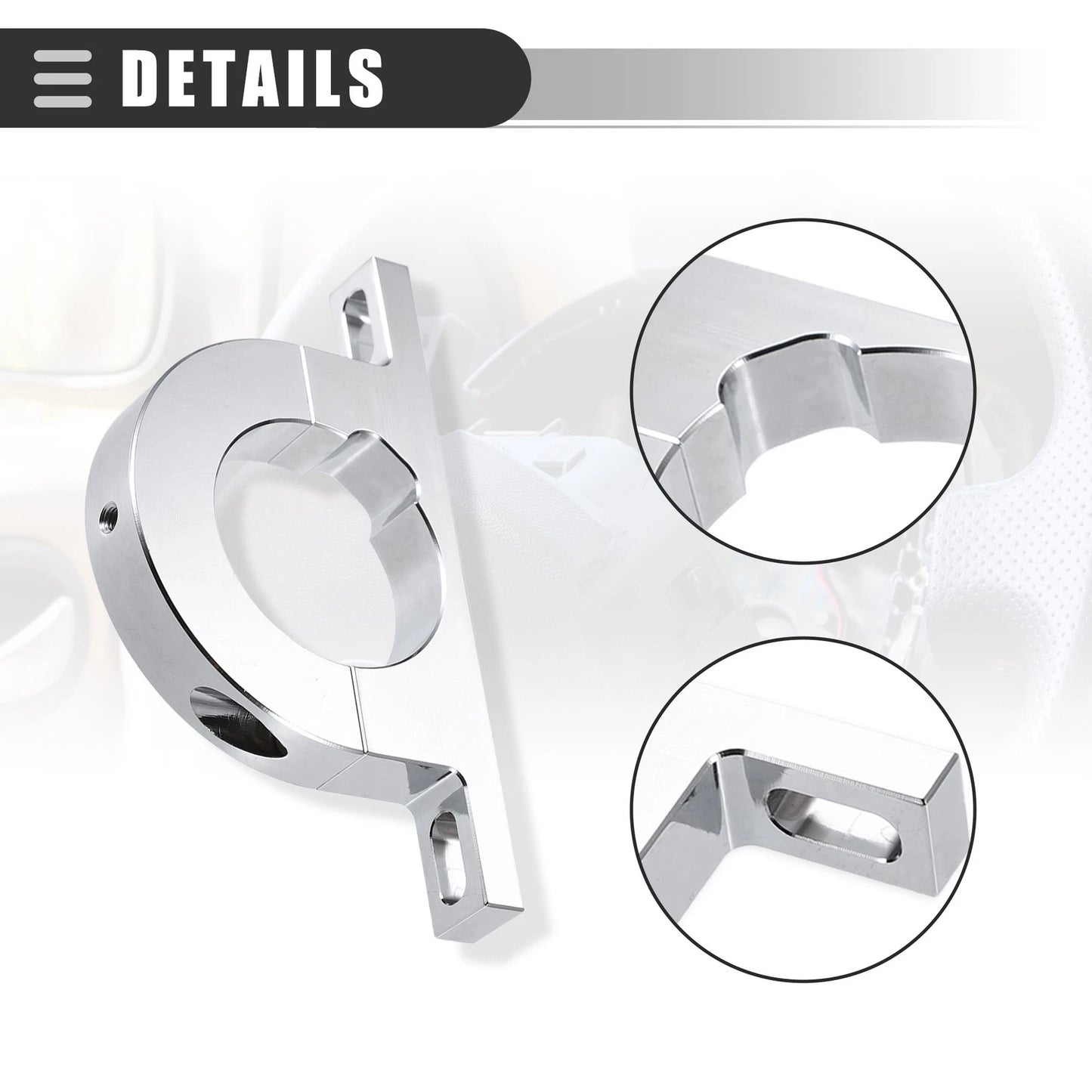 Steering Column Keyed No Drop Mount for GM GMC Metal Silver Tone
