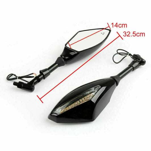 10mm Integrated Turn Signal Lights for Motorcycle Rearview Mirrors