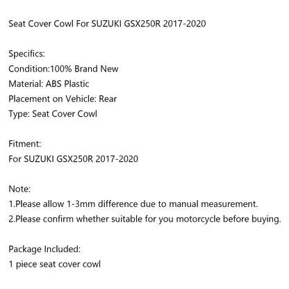 Pillion Seat Cover for Suzuki GSX 250R (2017-2023)