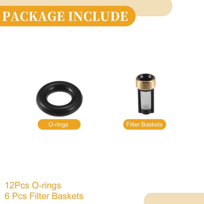 Fuel Injector Seal O Ring 6 x for BMW L6 3.0L (2001-2006) NBR Rubber Black