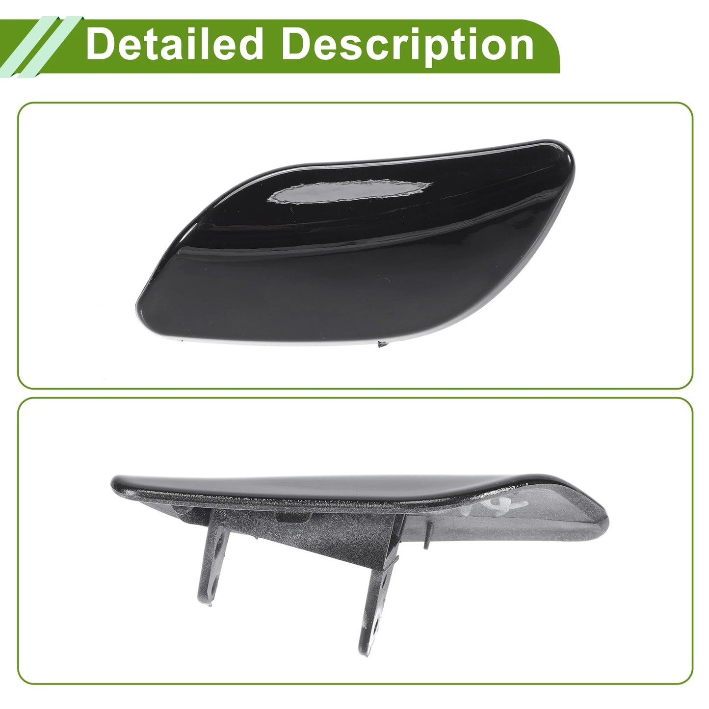 Left Washer Nozzle Cover Cap for Porsche Cayenne (2008 - 2010) Black