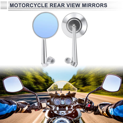 Rear View Mirrors / M8 M10 / Handlebar Mirror Silver Tone Alum Alloy for Bike