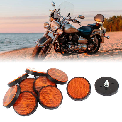 10 x 56mm Yellow Round Reflectors for Trailer, Motorcycle, Car, Caravan