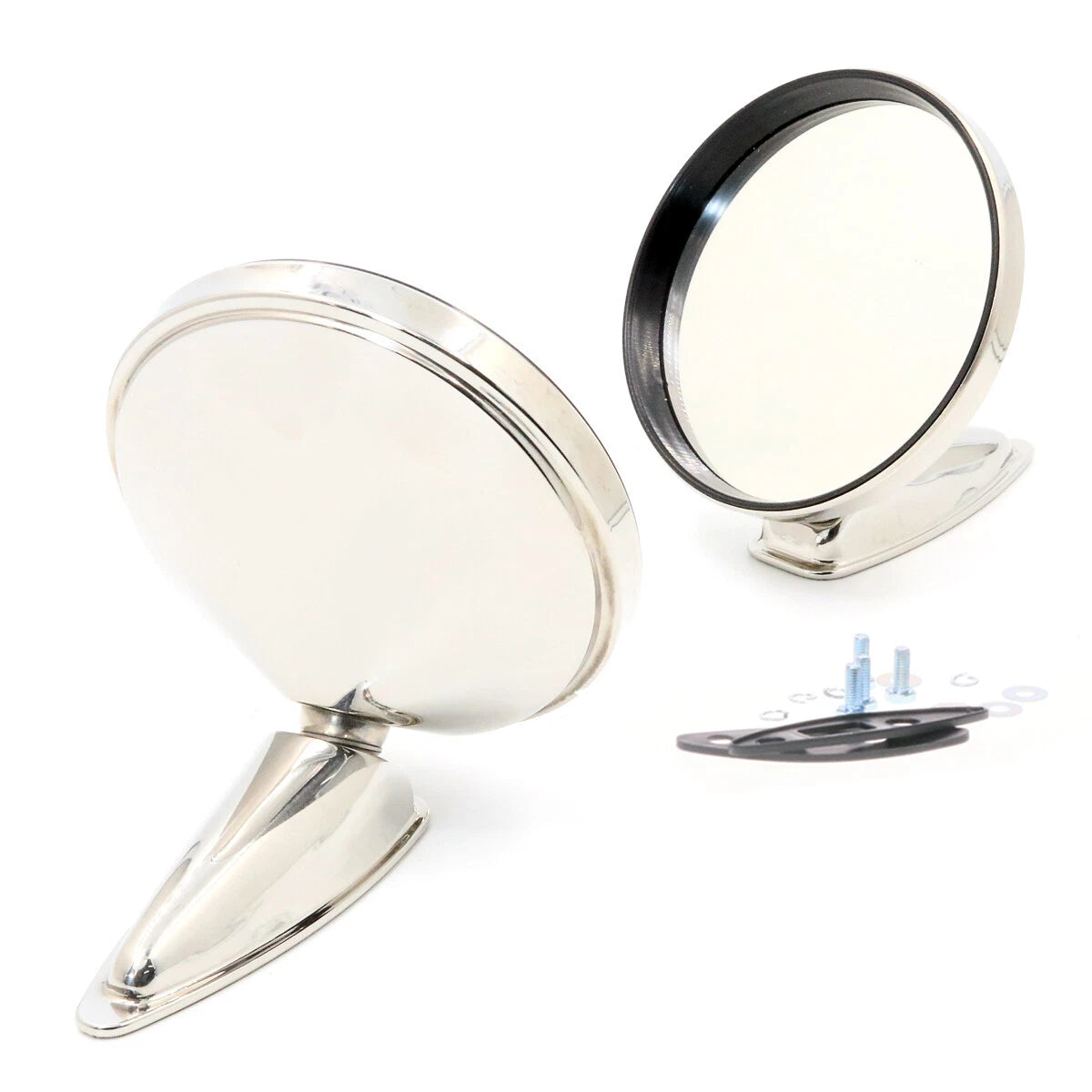 Chrome Stainless Steel Fender Door Mirror x2 for Porsche Sporty  Style