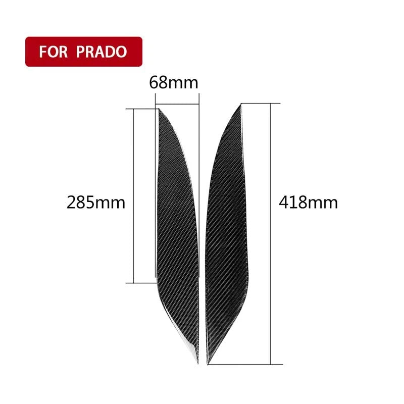 Carbon Fiber Headlight Sticker Eyelie trim fit For Land Cruiser Prado 2014-2017