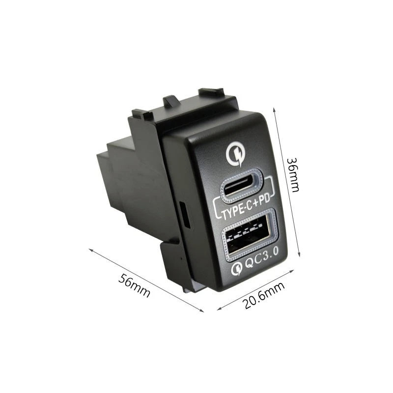 USB QC3.0 Charger 36W for Nissan Altima Sentra X-trail Pathfinder Frontier Rogue