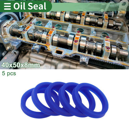 Oil Seal Rotary Shaft Seal TPU 40x50x8mm Blue 5 Pcs