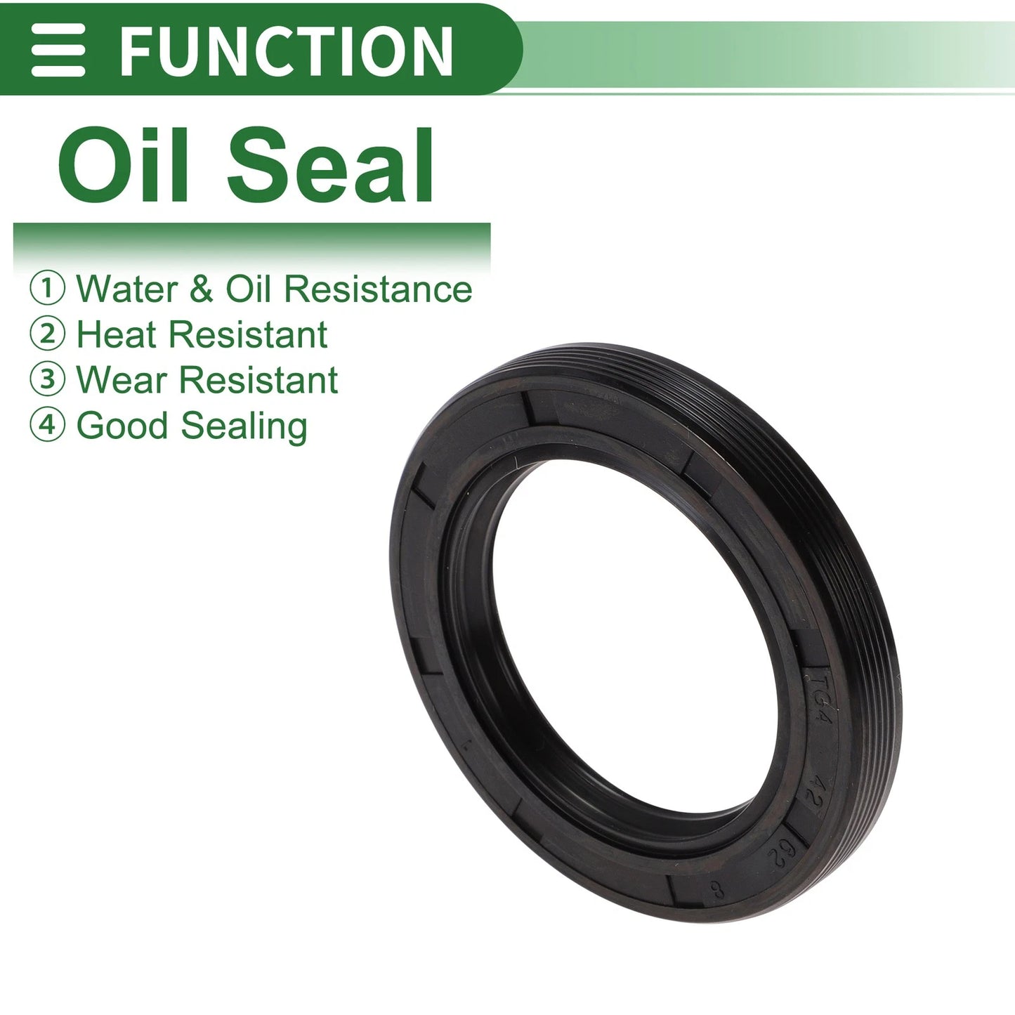 Oil Seal 42x62x8mm NBR Rubber High Pressure Black 5 Pcs