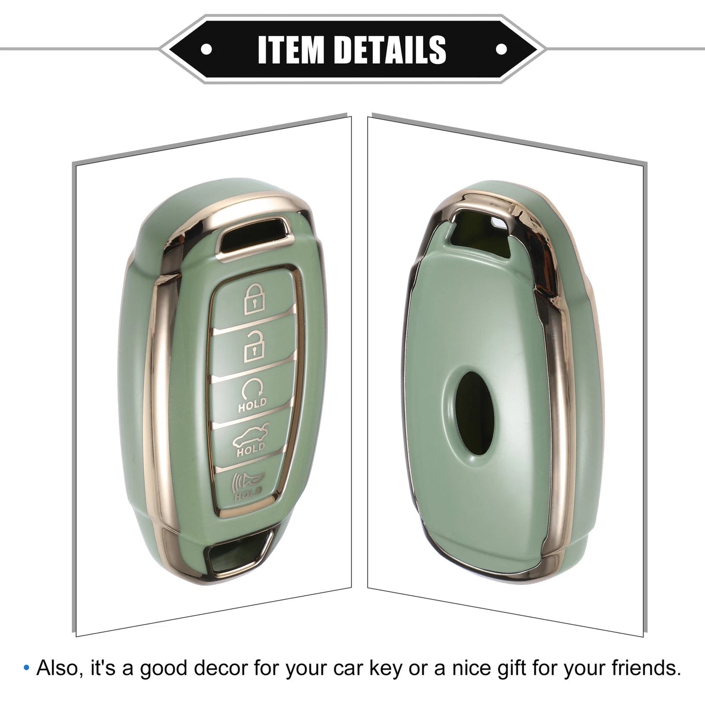 Keyless Key Fob Cover for Hyundai Elantra, Accent, Santa Fe (2011-2023)