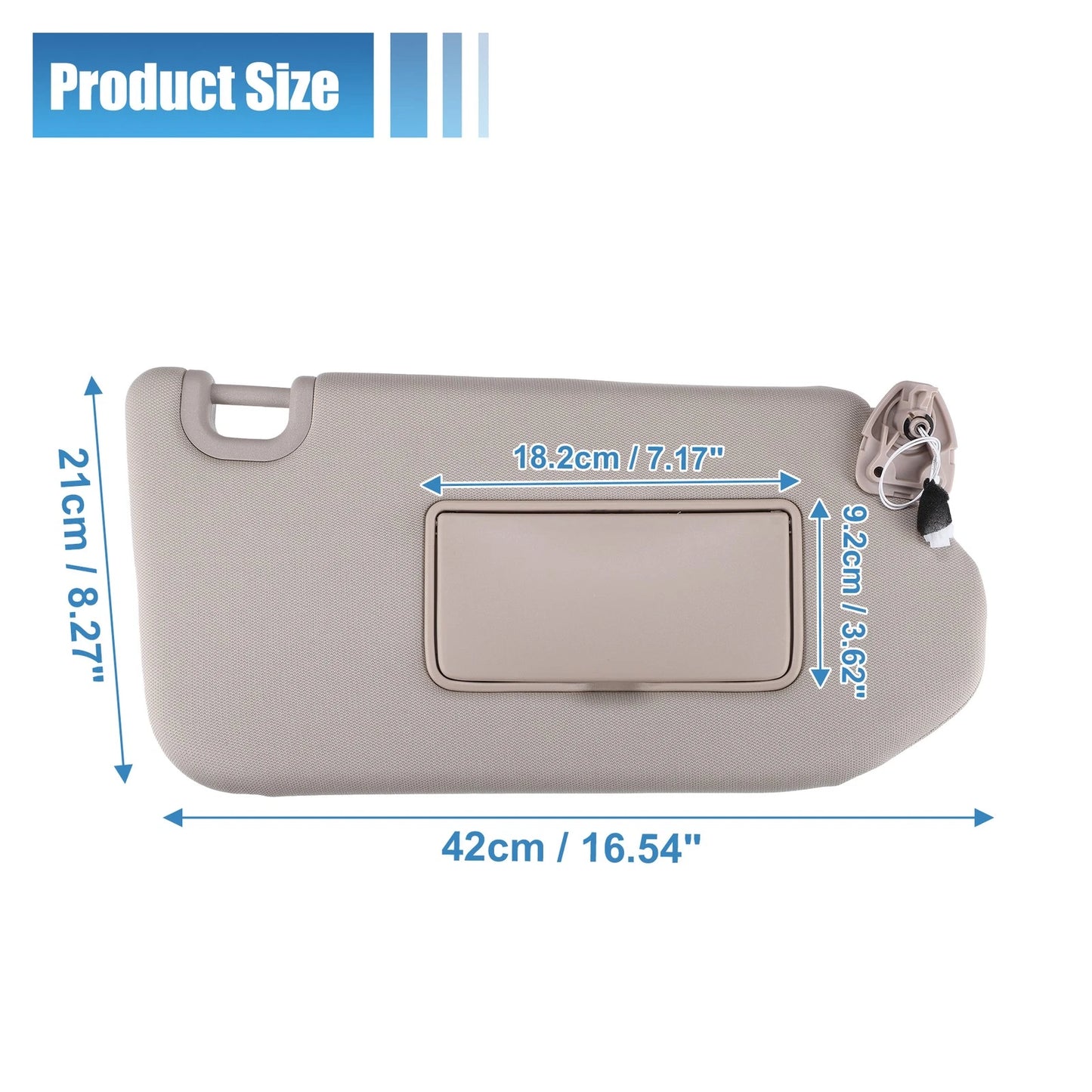 Beige Passenger Side Sun Visor with Light & Mirror for Nissan
