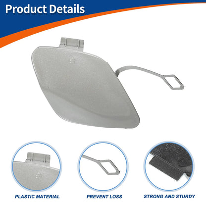 Front Car Bumper Tow Hook Cover for Mercedes S W222 (2014-2020) Silver Tone
