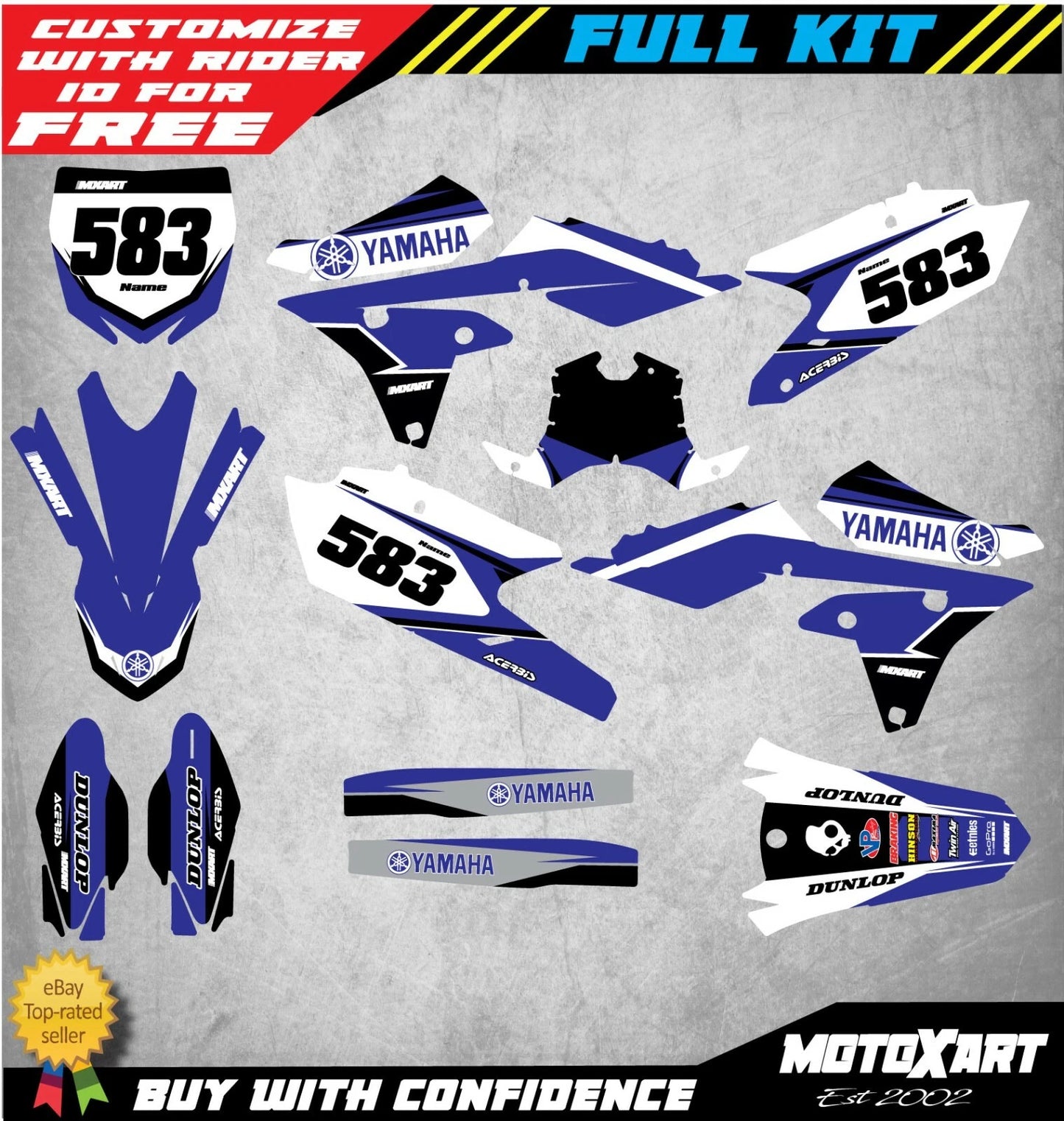 Custom Graphics Kit for Yamaha YZF 250 2014-2018 DUSTY STYLE Stickers