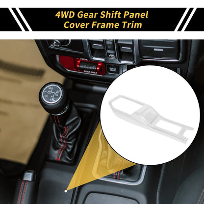 4WD Gear Shift Panel Cover Trim for Jeep Wrangler JL JLU (2018-2024) White