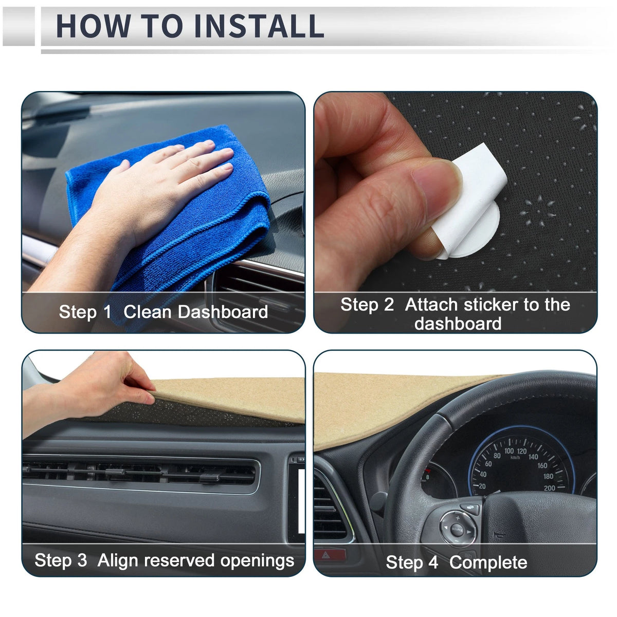 Dashboard Cover Mat for TOYOTA RAV4 XA50 2020-2024 Sun Protector Pad Beige