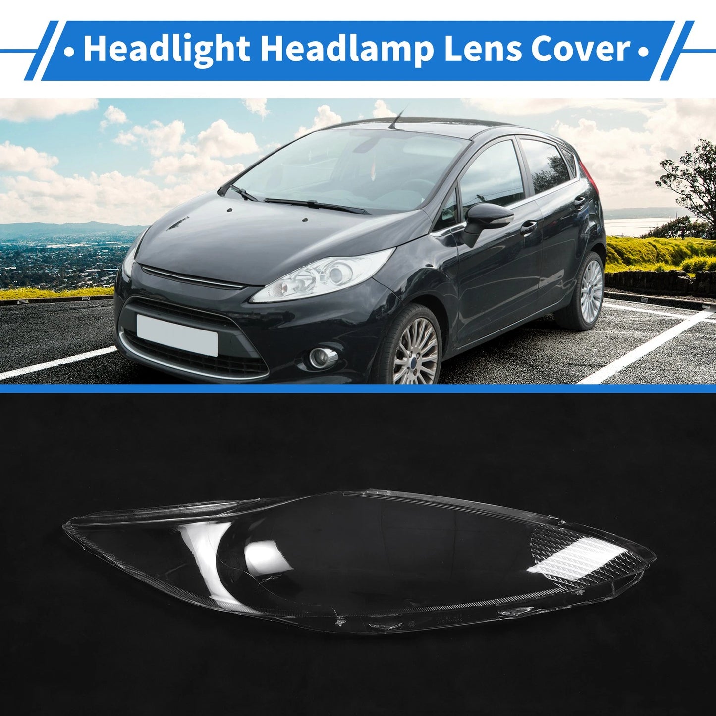 Car Front Right Headlight Lens Cover for Ford Fiesta (2009-2012)