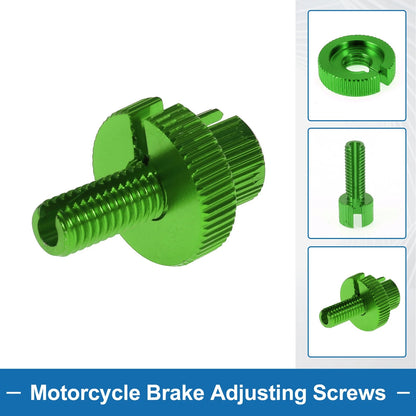 2 x Brake Lever Barrel Adjusters Screws M8 Green for Motorcycle
