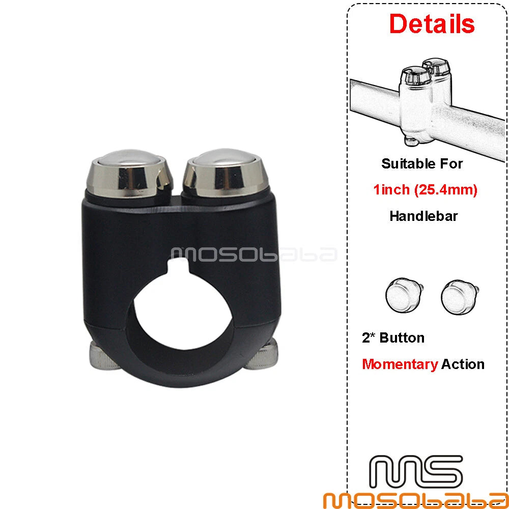 Aluminum  Button Light Switch for Cafe Racer 1" Bars