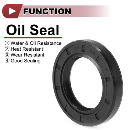 Rotary Shaft Seal 28x45x7mm 5 Pcs Oil Seal Nitrile 70 Durometer Rubber Black