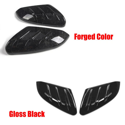 2 x Forged Black Add-On MU Style Side Mirror Cover Caps for Honda Civic (2016-2020)