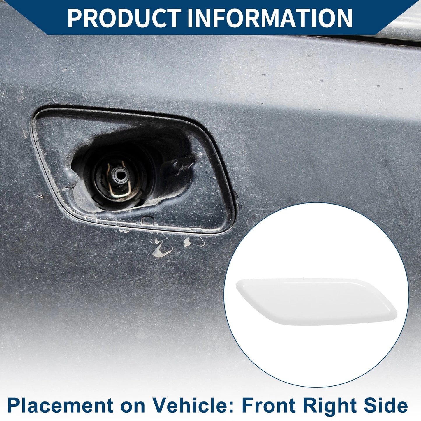 Front Right Washer Nozzle Cover for Honda Civic FB2 FB3 (2012-2013) 1 x White