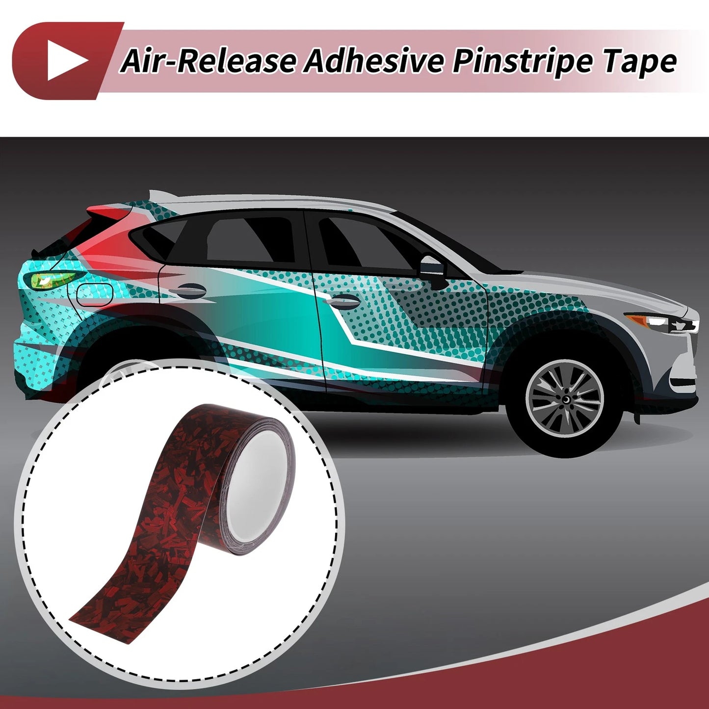 50mmx8.5m Pinstripe Tape for Car, Motorcycle and Boat Matte Red