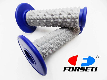 Kawasaki KX500 Forseti Blue Grey Diamond Handlebar Grip Set