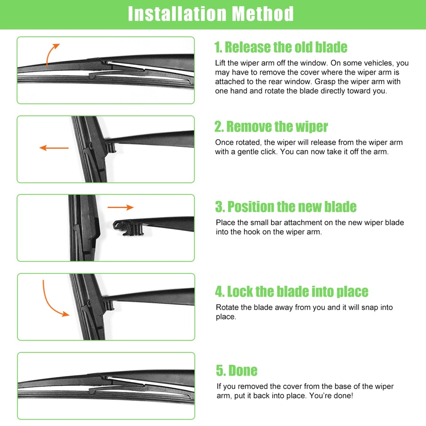 200mm 8" Rear Window Wiper Blade for Lexus CT200h (2011-2017)