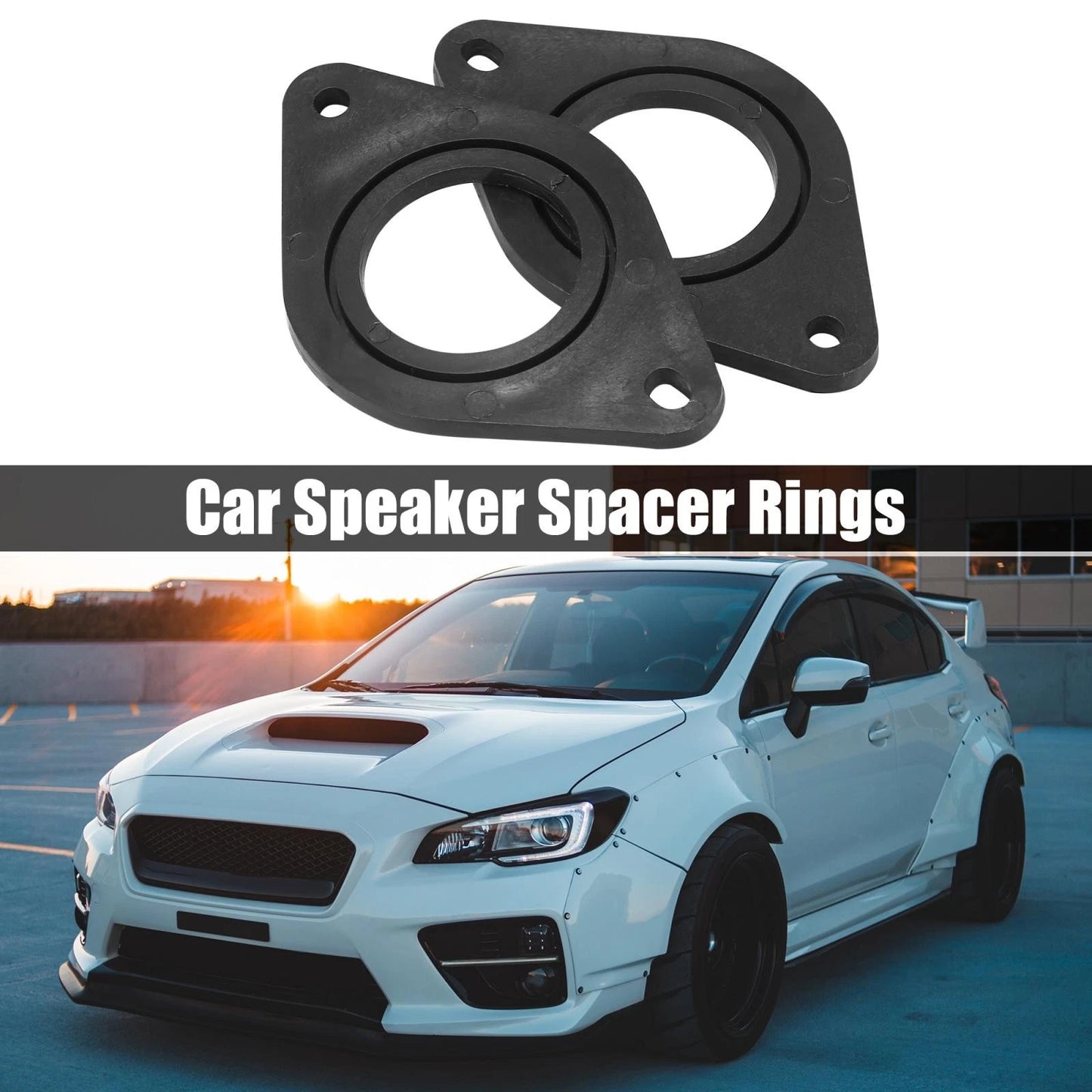 2 x Black Plastic Car Speaker Mounting Adapter Rings for Toyota