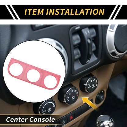 AC Switch Button Control Cover Trim for Jeep Wrangler JK (2011-2017) Pink