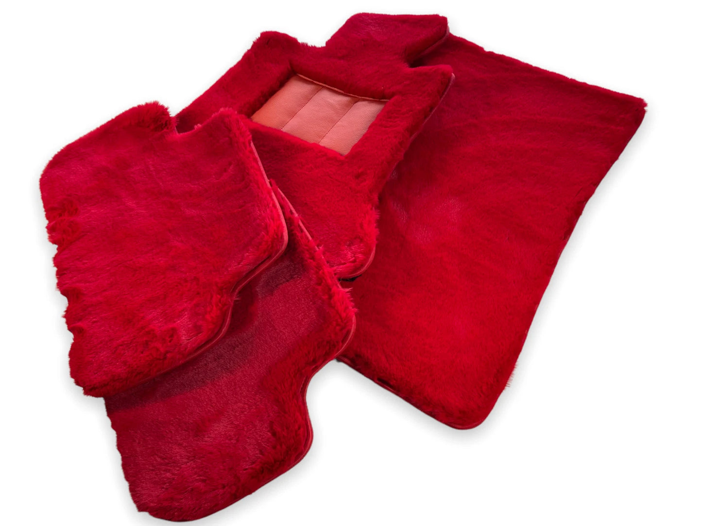 Red Sheepskin Floor Mats for Rolls Royce Phantom (2003-2016)