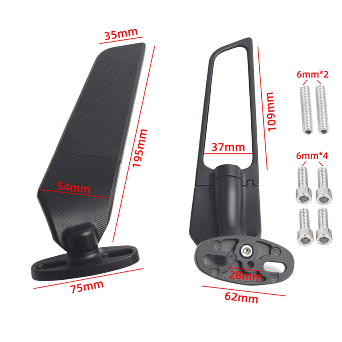 Motorcycle Racing Rearview Mirrors for Yamaha Kawasaki Ninja 250-650