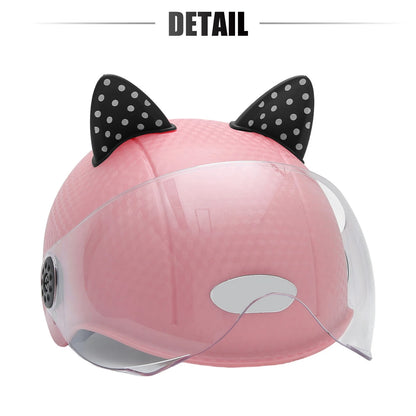 Pair Motorcycle Self Adhesive TPU Cat Ears Shape for Helmet Decoration Black