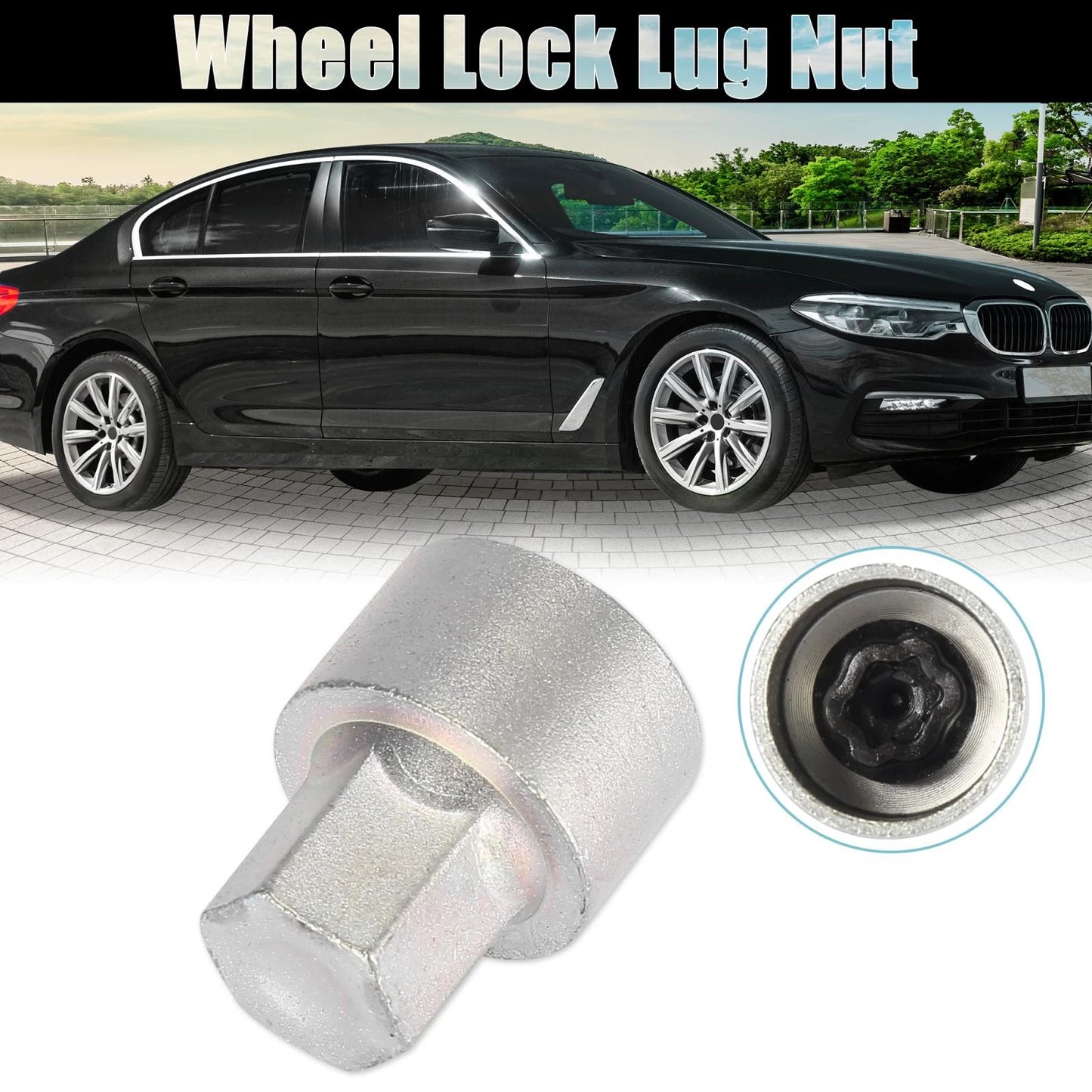 Wheel Lock Lug Nut Anti Theft Lug Nut Screw Removal Key for BMW 3/5/7 Series