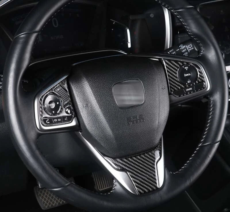 For 2017-2018 Honda CRV Carbon Fiber Steering Wheel Remote Control Sticker Trim