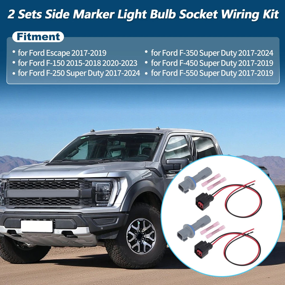Side Marker Light Bulb Socket Wiring for Ford F-150 F-250 Super Duty (2009-2014)