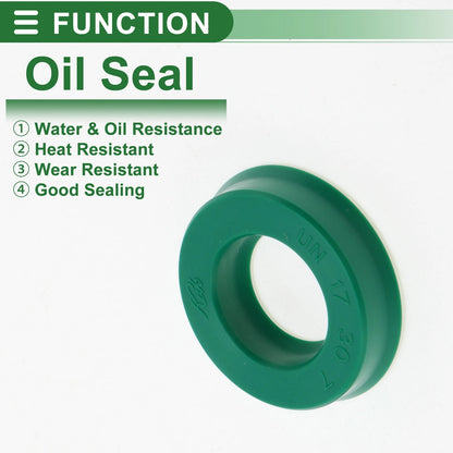 Oil Seal TPU 17x30x7mm High Pressure Green 5 Pcs
