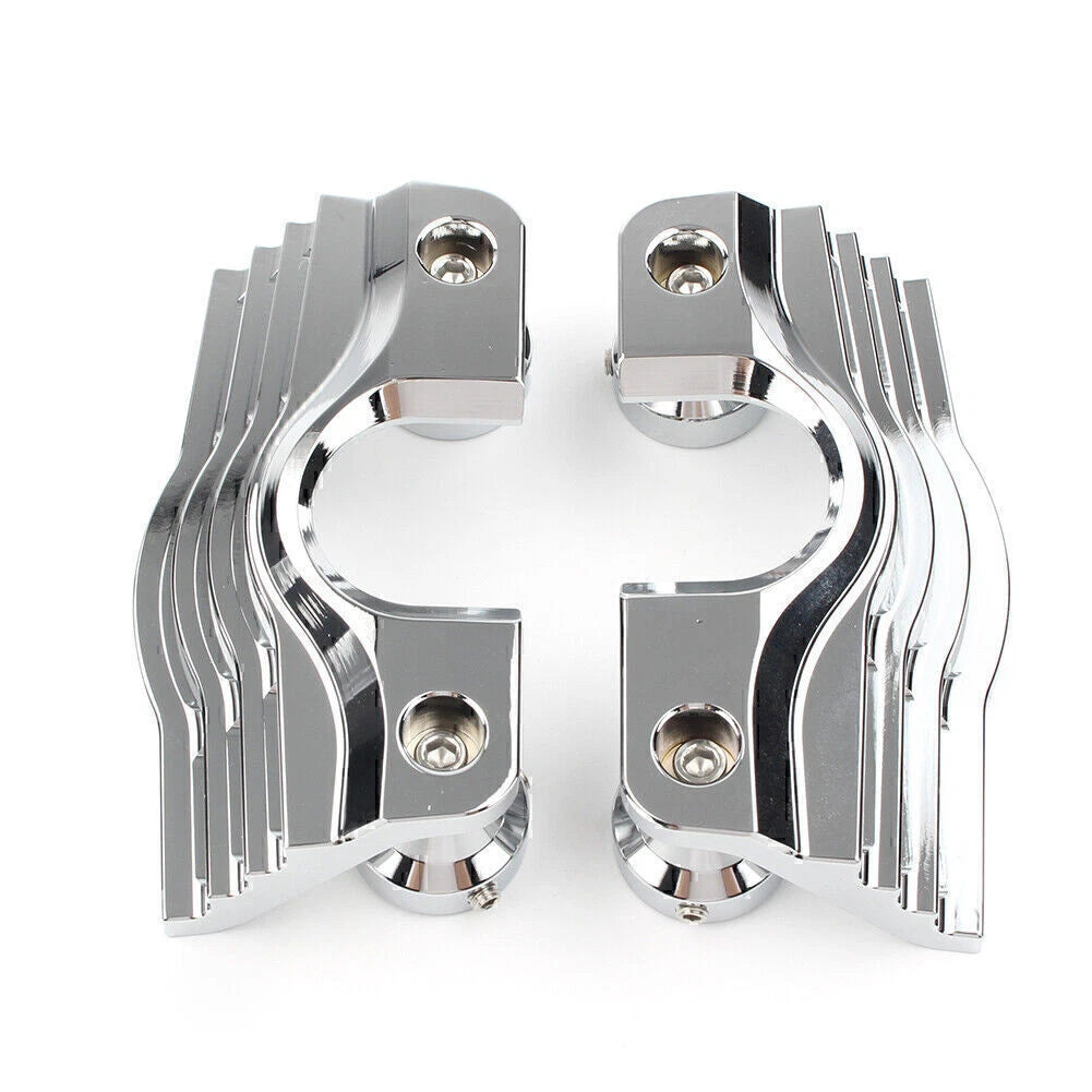 Chrome Finned Slotted Head Bolt Spark Plug Covers for Harley Touring