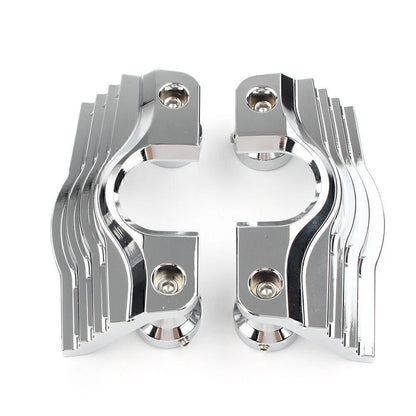 Chrome Finned Slotted Head Bolt Spark Plug Covers for Harley Touring
