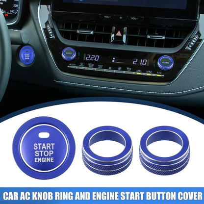 AC Knob Ring & Engine Start Button Cover for Toyota Corolla (2014-2023) 4Pcs