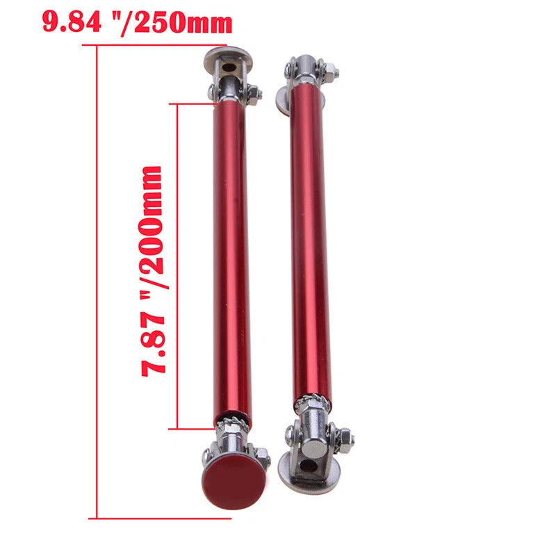 Adjustable Red Front Bumper Lip Splitter Strut Rods for Car