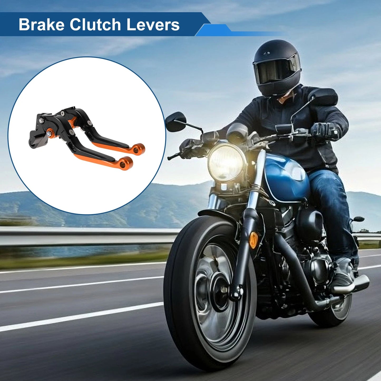 2 x Adjustable Short/Long Brake Clutch Levers for Kawasaki ER-5 (2004–2005)